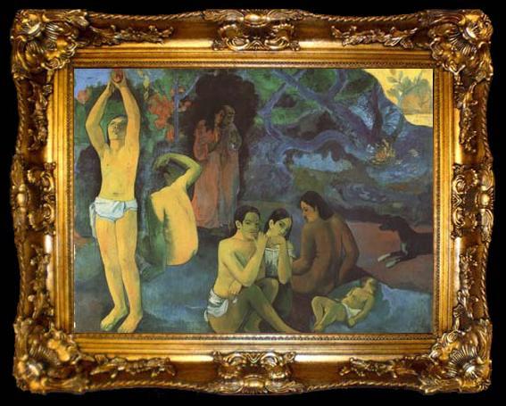 framed  Paul Gauguin Where do we come form (mk07), ta009-2